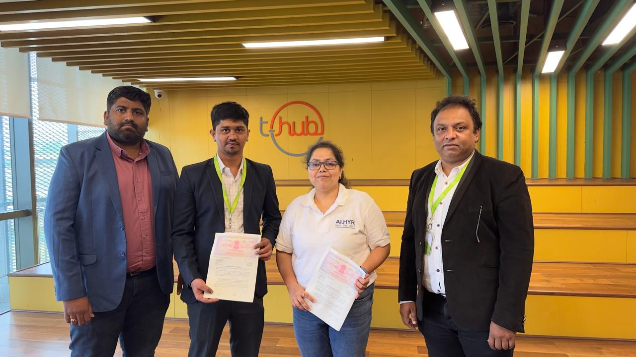 AI.HYR team at T-Hub with official documents